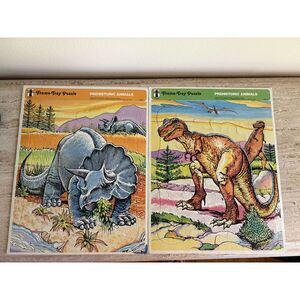 Lot of 2 VTG Dinosaur Puzzles